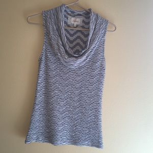 Anthropologie Deletta XS Gray  White Cowl Top